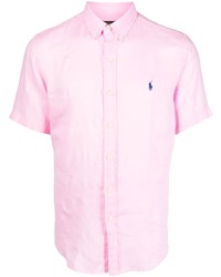 rosa Leinen Kurzarmhemd von Polo Ralph Lauren