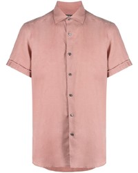 rosa Leinen Kurzarmhemd von Zegna