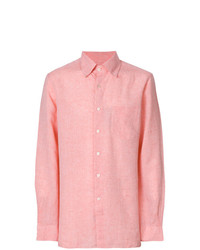 rosa Leinen Langarmhemd von Canali