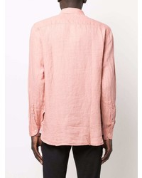 rosa Leinen Langarmhemd von Tommy Hilfiger