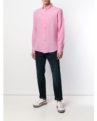 rosa Leinen Langarmhemd von Ralph Lauren