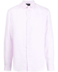 rosa Leinen Langarmhemd von Emporio Armani