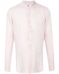 rosa Leinen Langarmhemd von Giorgio Armani