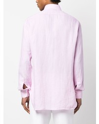 rosa Leinen Langarmhemd von Kiton
