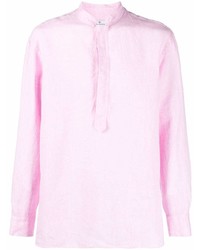 rosa Leinen Langarmhemd von Tagliatore