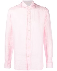 rosa Leinen Langarmhemd von Tintoria Mattei
