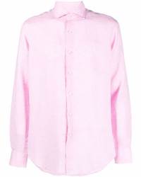 rosa Leinen Langarmhemd von Xacus