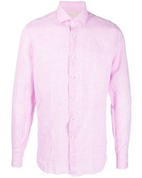 rosa Leinen Langarmhemd von Xacus