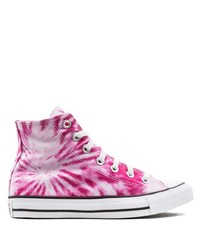 rosa Mit Batikmuster hohe Sneakers