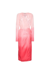 rosa Wickelkleid aus Seide mit Farbverlauf von ATTICO
