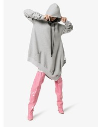 rosa Overknee Stiefel aus Leder mit Ausschnitten von Natasha Zinko