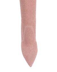 rosa Overknee Stiefel aus Leder von Gianvito Rossi