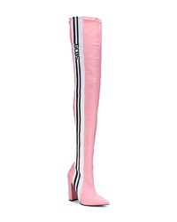 rosa Overknee Stiefel aus Satin von Gcds