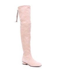 rosa Overknee Stiefel aus Wildleder von Stuart Weitzman