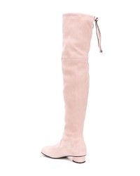 rosa Overknee Stiefel aus Wildleder von Stuart Weitzman