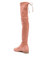 rosa Overknee Stiefel aus Wildleder von Stuart Weitzman