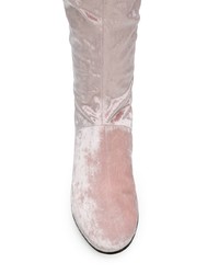 rosa Overknee Stiefel aus Wildleder von Alberta Ferretti