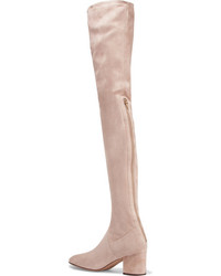 rosa Overknee Stiefel aus Wildleder von Valentino