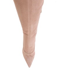 rosa Overknee Stiefel aus Wildleder von Sergio Rossi