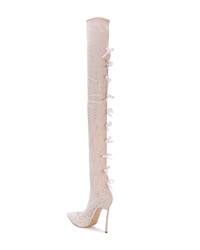 rosa Overknee Stiefel von Casadei