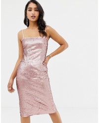 rosa figurbetontes Kleid aus Pailletten von Forever New