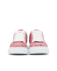 rosa Pailletten niedrige Sneakers von Alexander McQueen