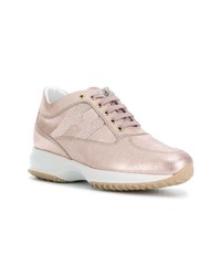 rosa Pailletten niedrige Sneakers von Hogan