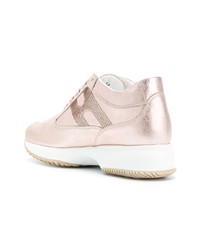 rosa Pailletten niedrige Sneakers von Hogan