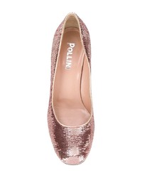 rosa Pailletten Pumps von Pollini