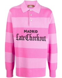 rosa Polo Pullover mit Karomuster von Late Checkout