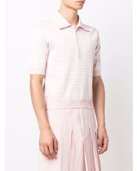 rosa Polohemd mit Vichy-Muster von Thom Browne