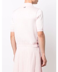 rosa Polohemd mit Vichy-Muster von Thom Browne