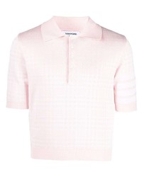 rosa Polohemd mit Vichy-Muster von Thom Browne