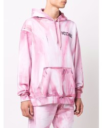 rosa Mit Batikmuster Pullover mit einem Kapuze von Moschino