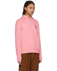 rosa Pullover mit einem Kapuze mit Blumenmuster von Kenzo