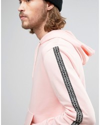 rosa Pullover mit einem Kapuze mit geometrischem Muster von Asos