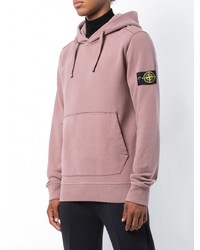 rosa Pullover mit einem Kapuze von Stone Island