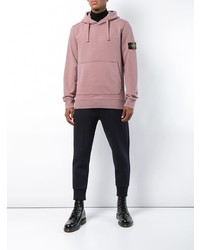 rosa Pullover mit einem Kapuze von Stone Island