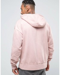 rosa Pullover mit einem Kapuze