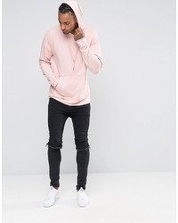 rosa Pullover mit einem Kapuze