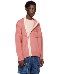 rosa Pullover mit einem Reißverschluß von Sacai