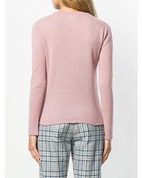 rosa Pullover mit einem Rundhalsausschnitt von Max Mara