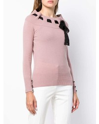 rosa Pullover mit einem Rundhalsausschnitt von Blumarine