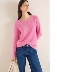 rosa Pullover mit einem Rundhalsausschnitt von Cecil