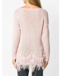 rosa Pullover mit einem Rundhalsausschnitt von Ermanno Scervino