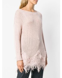 rosa Pullover mit einem Rundhalsausschnitt von Ermanno Scervino