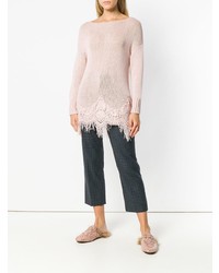 rosa Pullover mit einem Rundhalsausschnitt von Ermanno Scervino