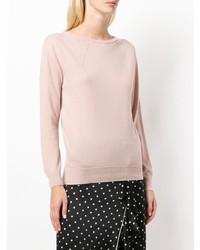 rosa Pullover mit einem Rundhalsausschnitt von Semicouture