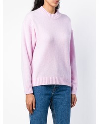 rosa Pullover mit einem Rundhalsausschnitt von Laneus