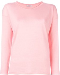 rosa Pullover mit einem Rundhalsausschnitt